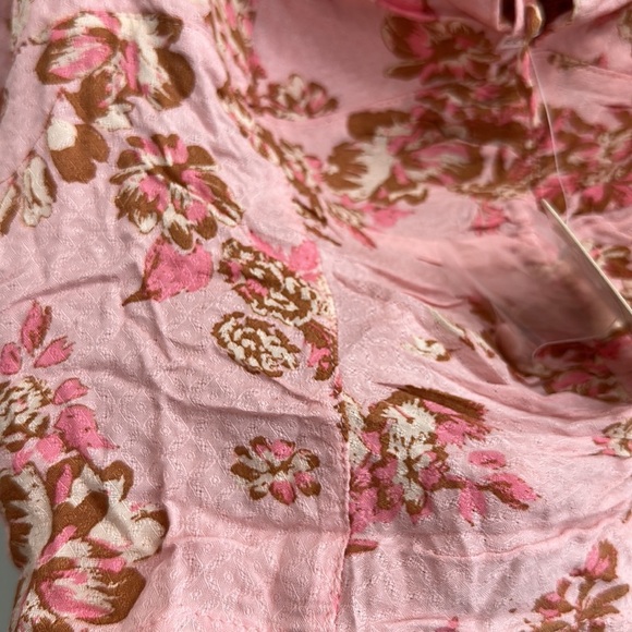 Free People Hilary Printed Top in Pink Combo - Picture 6 of 7